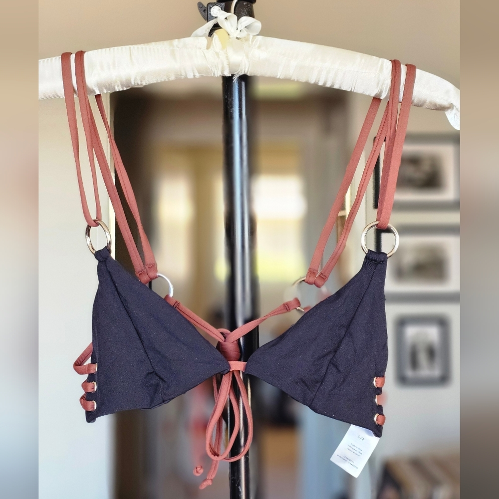 WeWoreWhat Strappy O-Ring Triangle Bikini Top
